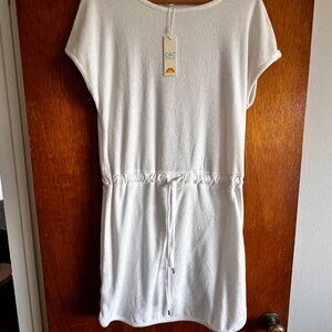 NWT C&C California White Summer Drawstring Swim Terry Towel dress S